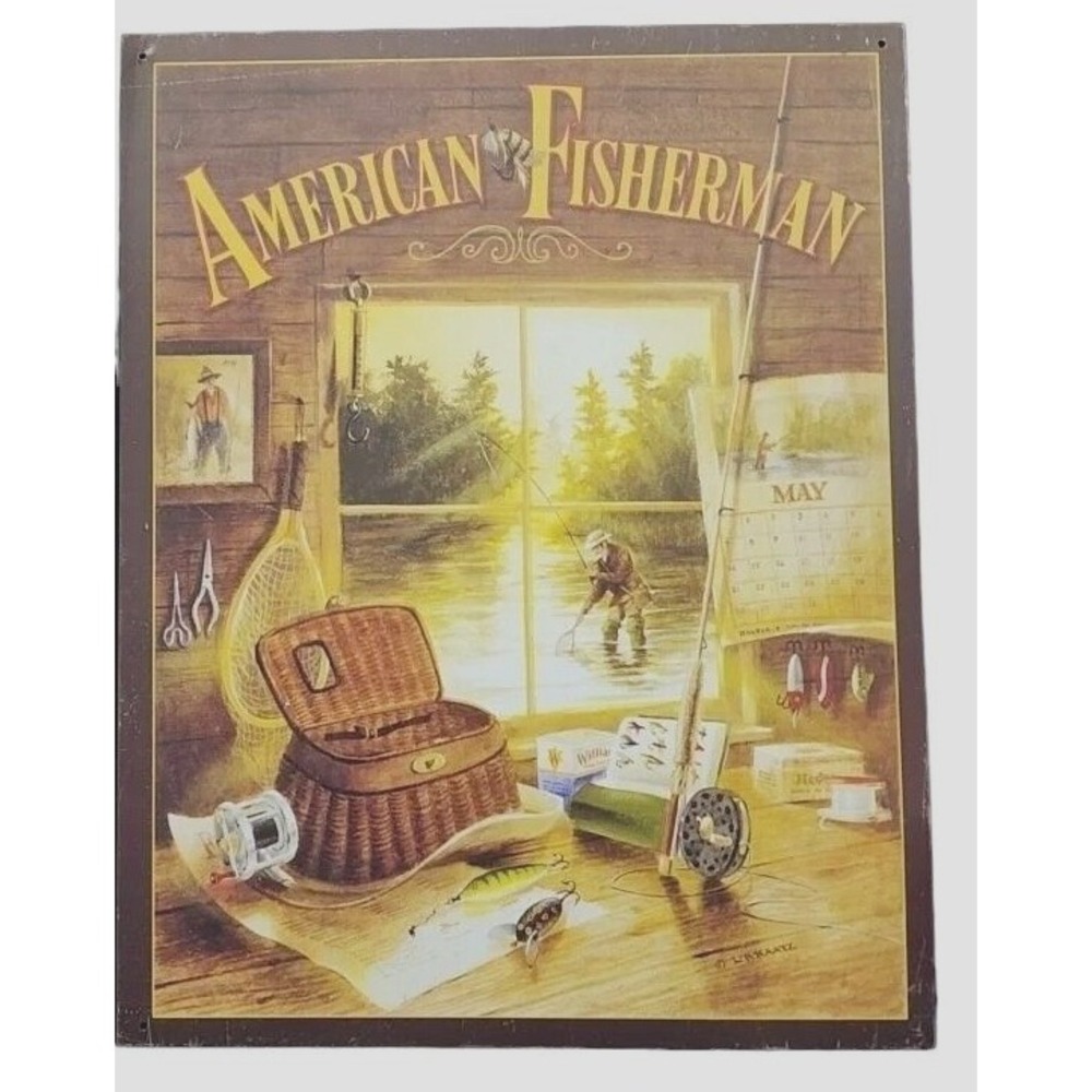2001 Sportsman's Collection The American Fisherman Metal Sign‎